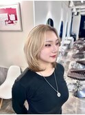 ブリーチハイライト髪質改善ダブルカラーレイヤーカット/新宿