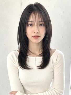 ノア 三宮店(NOA) 【NOA】韓国風小顔レイヤー×艶髪セミロング20代30代40代