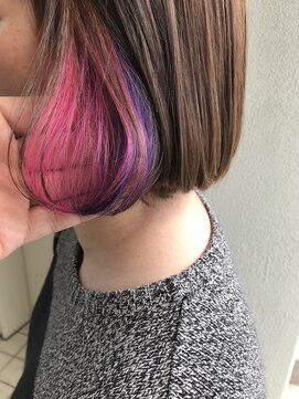 ヘアーデザイン シュシュ(hair design Chou Chou by Yone) インナーカラー×ピンク&パープルmix♪
