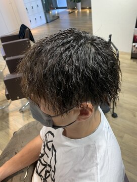 エヌプラス(N+) メンズヘアフェザーパーマサーフカール刈り上げセンターパート