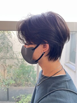 アルジャーノン グリーン(ALGERNON GREEN) ウルフ　センターパート　メンズウルフ　韓国　１０代　２０代