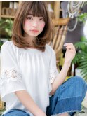 ミルクティーブラウン抜け感ヘア小顔ミディc5上尾20代30代40代