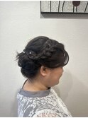 編み込みアップ