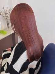 エアリーロング美髪ピンクブラウンチェリーピンク