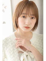 カバーヘア イヴ 戸頭店(COVER HAIR EVE)&nbsp;くすみベージュハイライト切りっぱなしミニボブZ戸頭20代30代