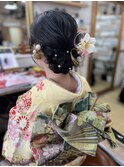 振袖着付け&シニヨンアレンジ