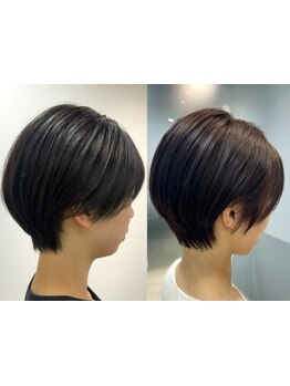 一人一人の骨格、髪質へ似合わせカット◎丸みのあるショートデザインが人気◎【船橋/レイヤー/ショート】