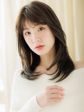 カバーヘア ブリス 上尾西口店(COVER HAIR bliss) オリーブグレー顔周りレイヤーバタフライカットA3上尾30代40代