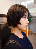 ショートボブ　ニュアンスパーマ