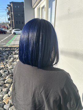 グラムヘアー(GLAM HAIR) ブルーカラー×ボブ