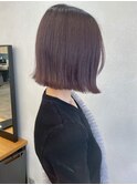 透明感カラーラベンダーアッシュ＊切りっぱなしミディアムボブ