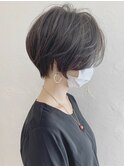 耳掛けショート/大人可愛い/ショートボブ/ハンサムショート/江角