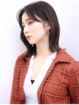 ヨファヘアー 岡本店(YOFA hair) 毛先カール耳かけミディアム  0305