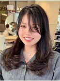 (韓国ヘア/くびれヘア/ロングヘア/前髪/サイドバング/小顔)