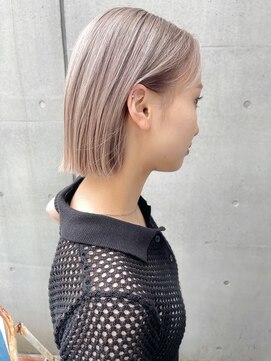 ラミエバイメルト 下北沢(lamie by melt) 村上/ミルクティーベージュグレージュブリーチ切りっぱなしボブ