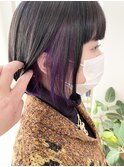 【racic】ブラック&パープルコントラストカラー　ミニボブ