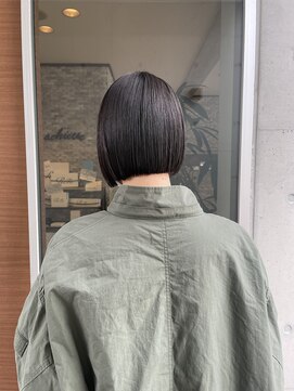アチーブ ヘア デザイン(achieve hair design) ツヤ髪すっきりショートミニボブぷつっとカット 黒髪暗髪