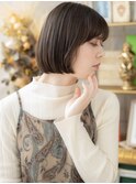 グレージュアッシュシースルーバング大人ボブa上尾20代30代40代