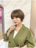 くびれヘア/韓国　フェイスレイヤー　グレージュカラー 髪質改善