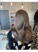 20代30代40代透明感ミルクティーベージュ髪質改善カラー韓国ヘア
