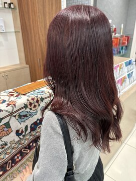 ハレル 戸塚(HAREru.) ブリーチなしWカラー ボルドーカラー
