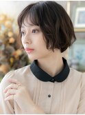 オリーブカラーマッシュパーマショートボブh3浦和20代30代40代