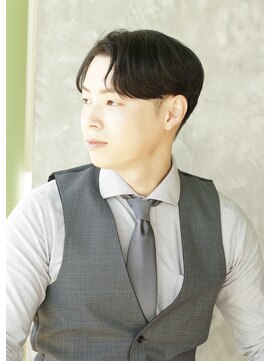 にもう ダークアッシュ ニュアンスパーマ 韓国マッシュ s3