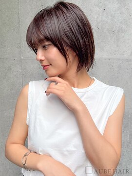 オーブ ヘアー レオ 千歳烏山店(AUBE HAIR leo) 20代・30代_顔周りカット_ナチュラルショートヘア