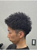 ツイストパーマ/短髪/ホワイトメッシュ/スキンフェード/姫路