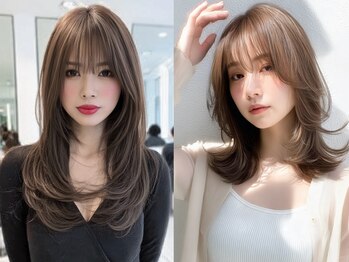 ハーシーバイアポロ 相模大野(HERSHE by apollo)の写真/【前から見ても可愛い小顔レイヤー】すかれ過ぎた経験のある方是非*髪質改善と縮毛矯正でも理想の顔周りに
