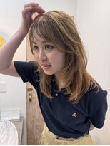 ナヌーク ダイカンヤマ(nanuk daikanyama) ミディアムレイヤーブリーチカラーミルクティーベージュカラー