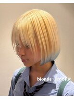 ベレーザ 渋谷(BELEZA)&nbsp;19946_金髪抜きっぱなしブリーチイヤリングカラーブルーアッシュ