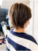 福山市美容院Caary キャアリー人気 ショートウルフ アッシュ
