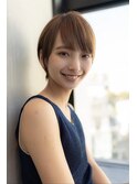 大人かわいい前髪セシルカットココアブラウンフリンジウェーブ