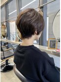 暗髪 くすみカラー 丸みショート 前下がりボブ【川野 光】