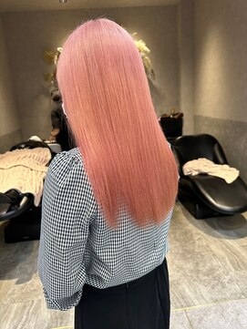 ロンド レア 天神大名店(Lond Le’a) ダブルカラーミルクティーピンクベージュカラーハイトーンカラー