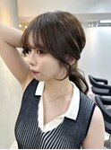 前髪あり韓国美髪エアリーロングピンクブラウン切りっぱなしボブ