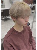 【ハイトーン男子】シースルーマッシュ×ホワイトミルクティー