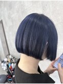 ニュアンスカラー/ブルーブラック/大人ショート/大人ボブ