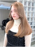 ラベンダーグレージュピンクアッシュミディアムウルフレイヤー