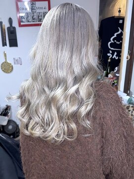 ブレイズヘアー(BLAZEhair) 【ハイトーン】ホワイトミルクティグレージュ×ブリーチ2回