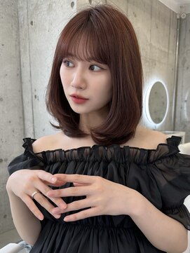 アイヴィ 表参道(IVY) ツヤ髪 ピンクブラウン ワンカールレイヤー【肥田亜沙美】