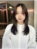ミニウルフレイヤーカット顔周り前髪韓国ミディアムロング/柏