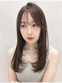 20代30代40代◎ハイライトカラーレイヤーカット斜めバング