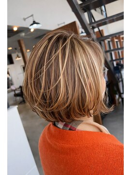 リドル ヘアー 駒生店(Riddle HAIR) 立体感ハイライトのショートボブ