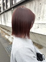 ヘアデザイン アンジェロカフェ(Hair Design Angelo cafe) 切りっぱなしショート×ボルドーブラウン【20代30代40代】