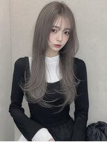 サロンドアイ(salon de i)&nbsp;シースルーロングレイヤー × シルバーグレージュ