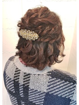 パリスパート2 ボブ×編込み　ハーフアップ ヘアアレンジ