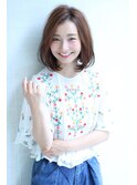 ことりベージュ毛先パーマ大人かわいい小顔フレンチボブ大人ボブ