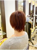 ピンク#ショートウルフ#奏の杜#京成津田沼#白髪を馴染ませる
